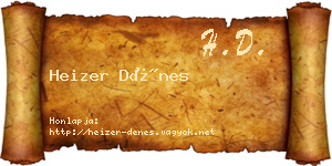 Heizer Dénes névjegykártya